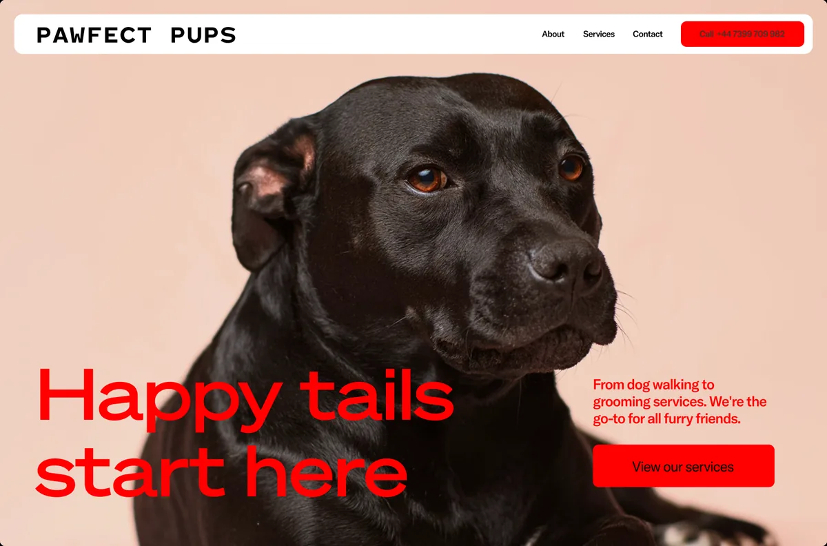 Happy Tails dog services website