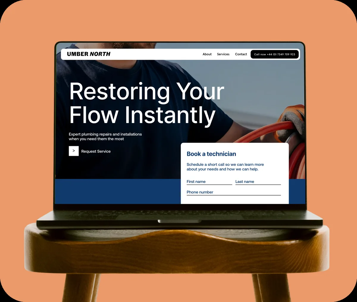 Umber North plumbing website example
